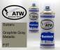 Preview: Subaru, Graphite Gray Metallic, F3T: 400ml Sprühdose + 400ml Klarlack - Set, von ATW Autoteile West.